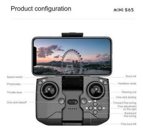 Dron 4k 2 Cámaras Wifi Control Remoto Profesional+2 Batería Color Negro