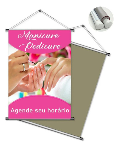 Banner Manicure Pedicure Salão Tamanho 100x65cm B22