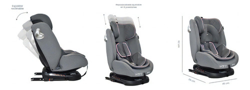 Silla Carro Bebé First 360 Isofix Priori Color Rosa