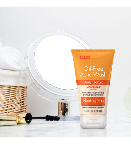 Exfoliante Facial Neutrogena, Sin Aceite, Acné, 2% Ácido Sal