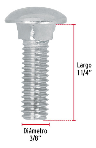 Tornillo Tipo Coche 3/8' X 1-1/4' Fiero 44730