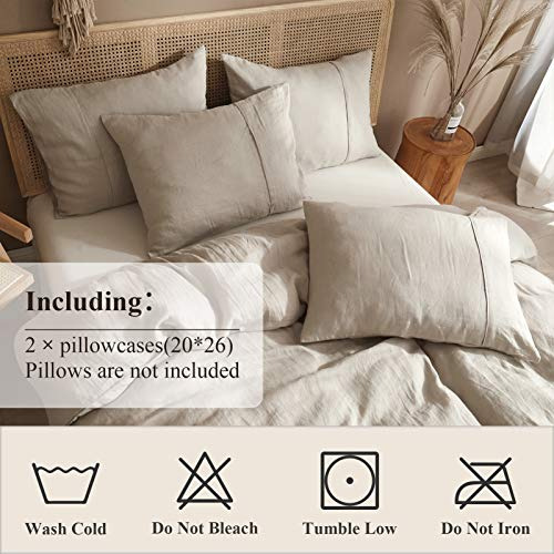 Juego De 2 Fundas De Almohada De Lino Natural 50x66 Cm