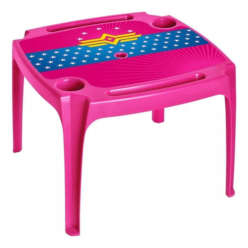 Mesa Mesinha Kids Infantil Rosa Label Divertida