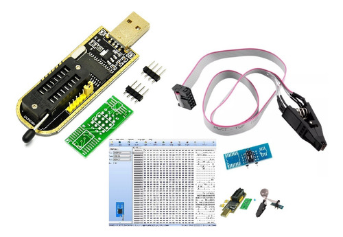 Gravador Ch341a Ch341 + Pinça Soic Soic8 Alicate Jacaré Cabo