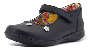 Zapato Escolar Piel Negro Distroller Broche Con Arco 15-17