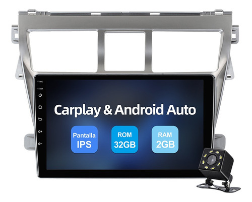 Estéreo 2 Gb Carplay Para Toyota Yaris 2008-2015 Cámara Gps