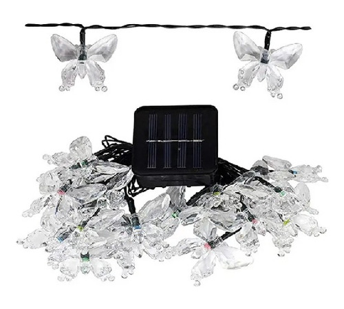 Luces Guirnalda Solares Navidad Mariposa 50 Led 5 Mts