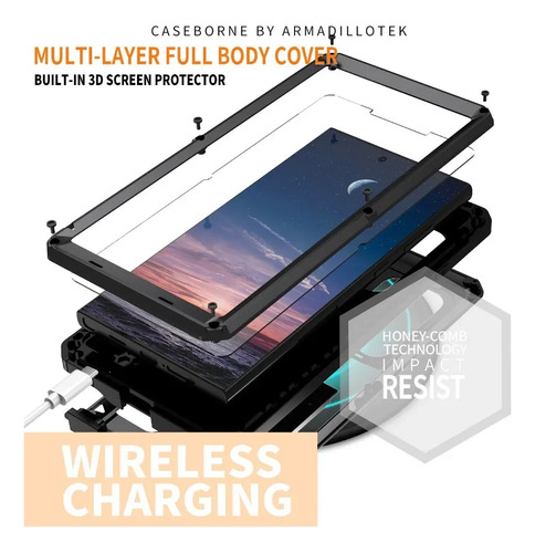 Para Samsung S24 S23 S22 S25 Plus S21 Ultra Resistente A Prueba De Golpes Funda De Teléfono De Metal