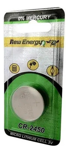 Pack 5 Pilas Cr2450 New Energy Tipo Botón Litio