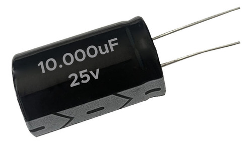 5x Capacitor Eletrolítico 10.000uf X 25v 105º Kit C/ 5 Peças