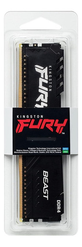 Memória Hyperx Fury Beast Preta 16gb Ddr4 3200mhz