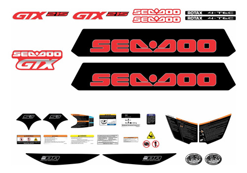 Kit Adesivo Jet Ski Sea Doo Gtx 215 2010 2011 2012 Etiquetas