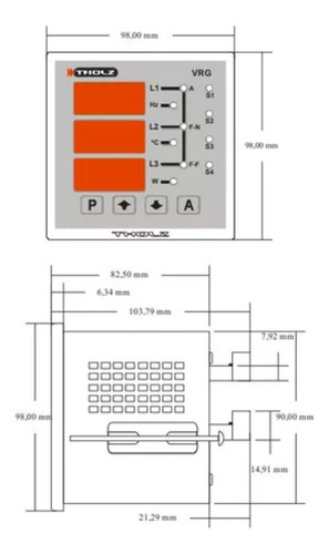 Multimedidor De Energia Vrg330r-90 240vca - P377 Tholz