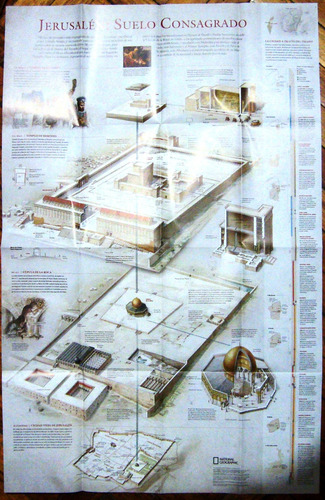 Mapa Nat Geo Israel Holy Land Medio Oriente Jordania Palesti