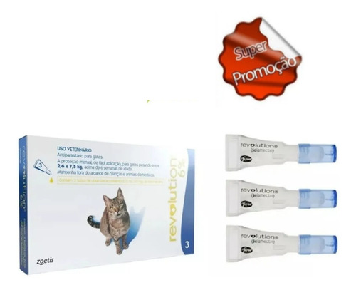 Combo Revolution Gato 45 Mg 2,6 A 7,5 Kg 3 Pipetas -oferta