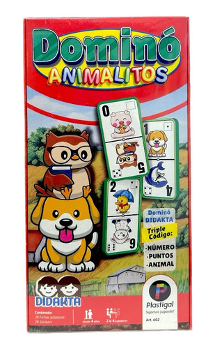 Juego De Mesa Domino Animalitos Plastigal 602