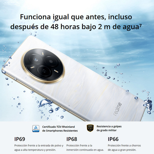 Realme 14 Pro 5g 8 Gb Ram 256 Gb Rom 6.77'' Oled 120hz Dimensity 7300 Energy Cámara Sony Imx882 Ois 50mp Batería 6000mah Ip66/68/69 Gris