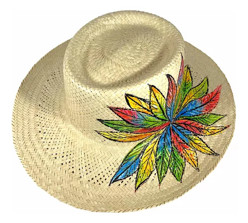 Sombrero Palma Dama Playa Mujer Casual Artesanal Cafe