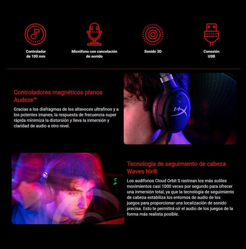 Imagen 5 de 5 de Audifonos Gamer Hyperx Cloud Orbit S Audio 3d Nx Usb 7.1