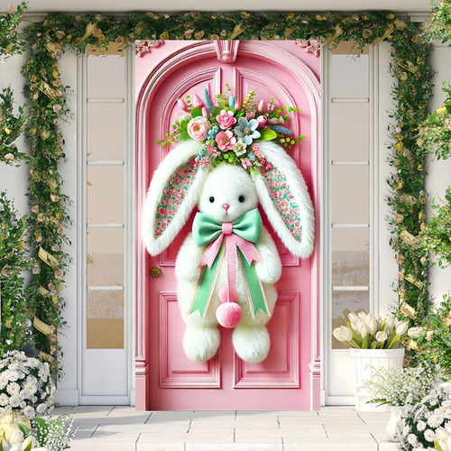 Adorable Funda De Puerta Con Forma De Conejo De Pascua, Fest