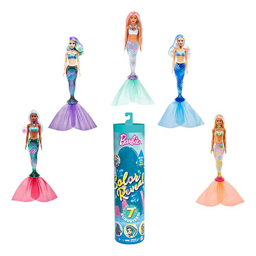 Barbie Muñeca Reveladora De Color Con 7 Sorpresas: 4 Bolsa.
