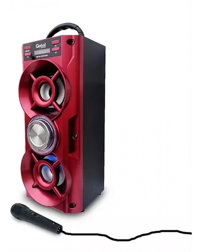 Parlante Bluetooth Premium Torre Doble Con 2 X 10w Mic Rojo