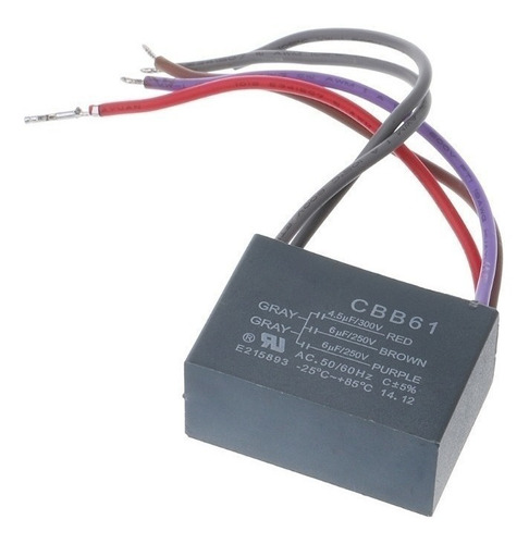 Capacitor De Ventilador De Teto Cbb61 4.5uf+6uf+6uf 5 Fios 2