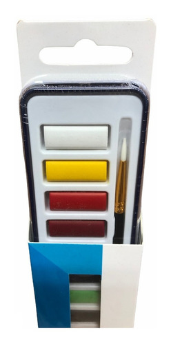 Acuarelas Pastillas Reeves En Lata X 12 Colores + Pincel