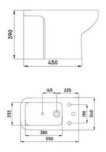 Imagen 2 de 6 de Bidet Ferrum Trento Bel3j 3 Agujeros