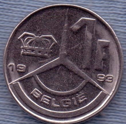 Belgica 1 Franc 1993 * Leyenda En Holandes * Boudewijn I *