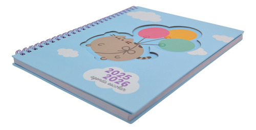 Agenda Pusheen Escolar Danpex Con Stickers 2025-2026 Azul Claro Globos 2025
