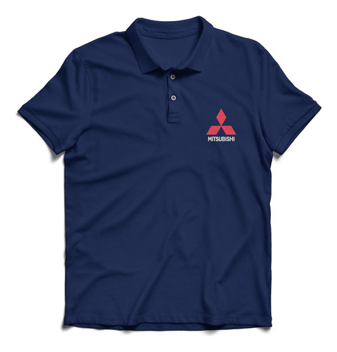 Remera Polo Masculina Hombre Regalo Bordada Logo Mitsubishi