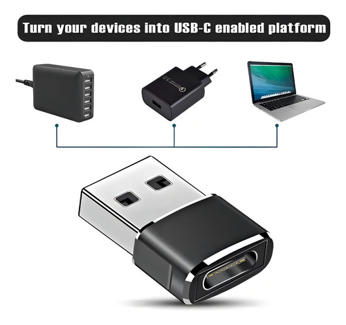 Adaptador Plug Usb 3.1 Tipo C Fêmea X Usb 2.0 Macho Otg Cor