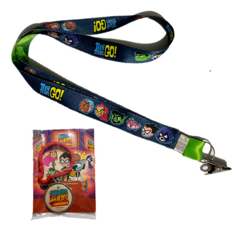 Kit Copo Cordão Chaveiro Jovens Titãs Teen Titans Dc Comics Azul-aço (Usado)