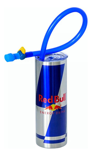 Termo Red Bull Rosa 600ml Con Manguera Y Boquilla