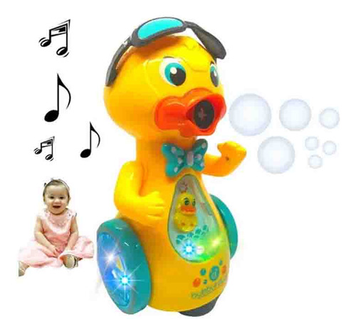 Un Pato De Juguete Con Burbujas Camina Con Luces Y Sonido