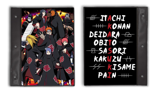 Carpeta Escolar N3 2 Tapas Naruto M05 Akatsuki Anime