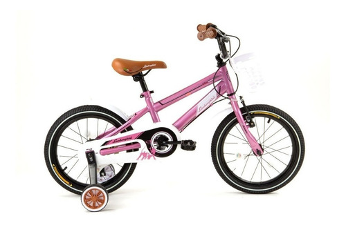 Imagen 1 de 2 de Bicicleta paseo infantil Lamborghini Retro R16 frenos v-brakes color rosa con ruedas de entrenamiento  