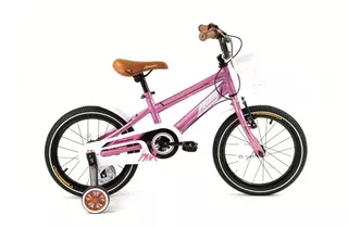 Bicicleta paseo infantil Lamborghini Retro R16 frenos v-brakes color rosa con ruedas de entrenamiento