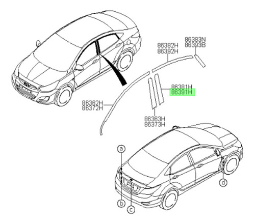 Calcomania Marco Puerta Original Hyundai Accent Rb 2011 2020