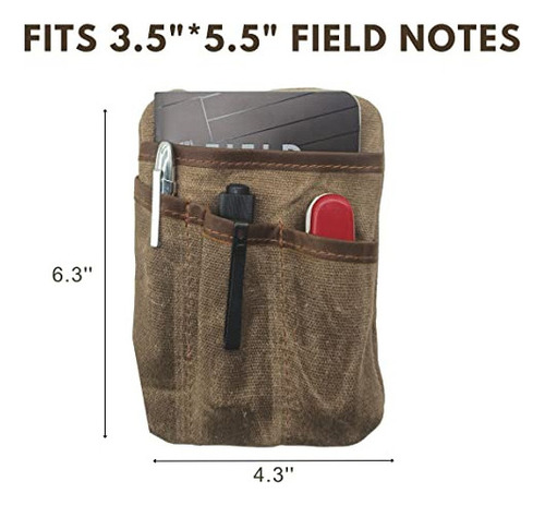 Bolsa Edc Con 6 Bolsillos, Protector De Lona Encerada Y Orga