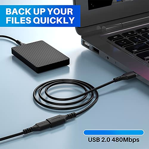 Cable De Extensión Usb De 3 Paquetes 8 Ft, Adaptador De Exte