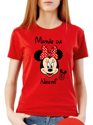 Camiseta  Personalizada Papai Ou Mamãe Minnie Ou Mickey