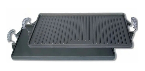 Plancha Churrasquera Reversible Asas Cromadas 42cm X 23cm