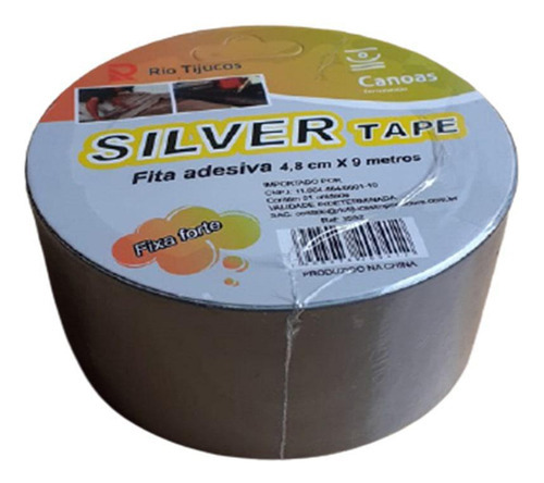 Fita Silver Tape 48 Mm X 9 Metros Cinza Forte Para Uso Geral
