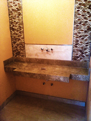 Imagen 9 de 10 de Mesada Travertino Turco Apomazado, Baño - Forma Y Diseño
