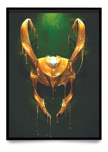 Quadro Decorativo Tela A4 21x30cm - Modelos Loki Thor Marvel