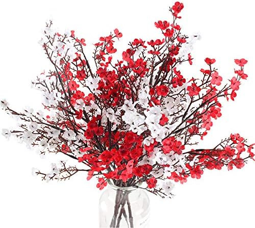 4 Piezas De Flores Artificiales De Aliento De Bebé, Arbustos