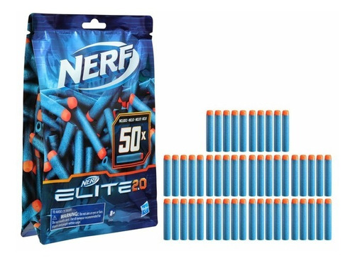 Imagen 1 de 4 de Nerf Elite 2.0 Dardos Repuesto De Goma Espuma X 50 Unidades