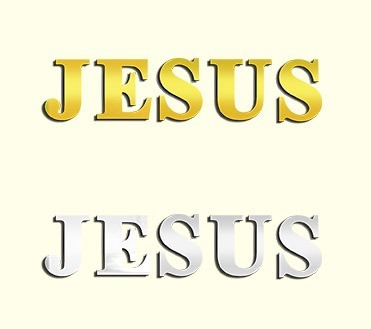 Jesus 5 Letras 40 Cm Acrílico Espelhado Prata Ou Dourado
